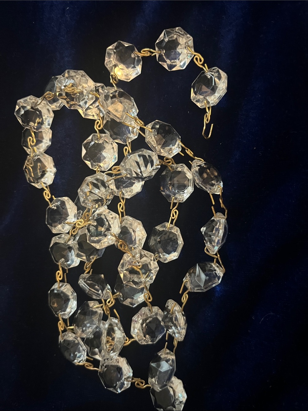 40pc Chandelier Octagonal Crystals 1.5cm Strand or Upcycling, Crafts, Jewelry